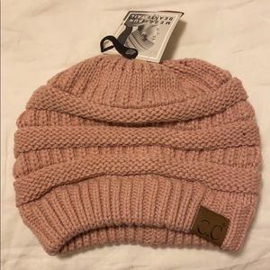 Messy bun stocking cap